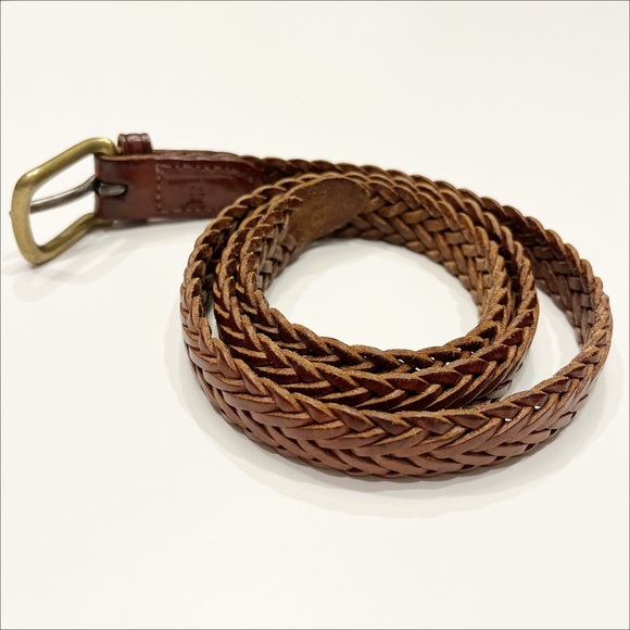 Vintage Polo Ralph Lauren Woven Braided Belt Sz 36 Saddle Brown Made in England - Picture 4 of 10